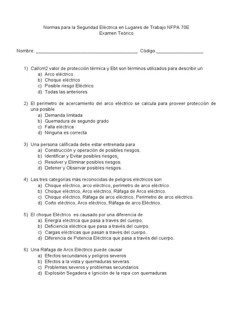 Seguridad Electrica NFPA 70 E PDF