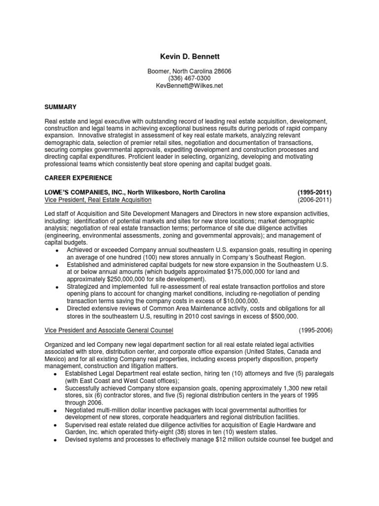 Vice President Real Estate in Dallas FT Worth TX Resume Kevin