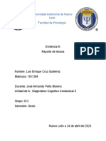 Universidad Autónoma de Nuevo León Facultad de Psicología: Evidencia 6: Reporte de Lectura