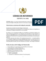 Ficha Técnica y Estructura Del Código de Notariado