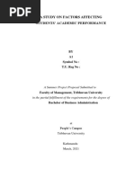 A Study On Factors Affecting Students' Academic Performance: BY A1 Symbol No: T.U. Reg No