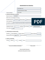 Requerimiento de Personal: 1. Especificaciones de La Vacante