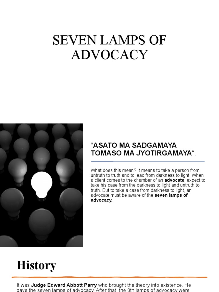 Seven Lamps of Advocacy PDF Advocate Judgment (Law)