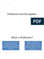Profession and Occupation