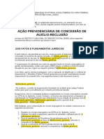 Ação Previdenciária de Concessão de Auxílio-Reclusão: Dos Fatos E Fundamentos Jurídicos