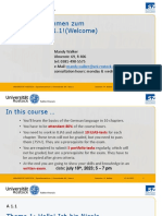 Herzlich Willkommen Zum Deutschkurs A 1.1! (Welcome)