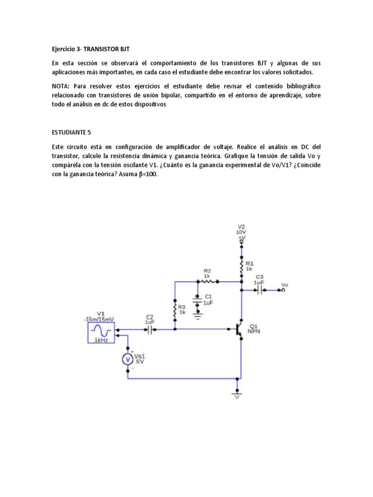 Ejercicio 3 TRANSISTOR BJT PDF