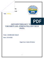 (Mud Rwthology Test Viscosity, Gel Strength, and Yield Poin) : Drilling