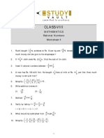 Class-Viii: Mathematics Rational Numbers Worksheet-3