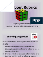 All About Rubrics: Originally Developed by Heather J Goodin, PHD, RN, Ahn-Bc, CPN