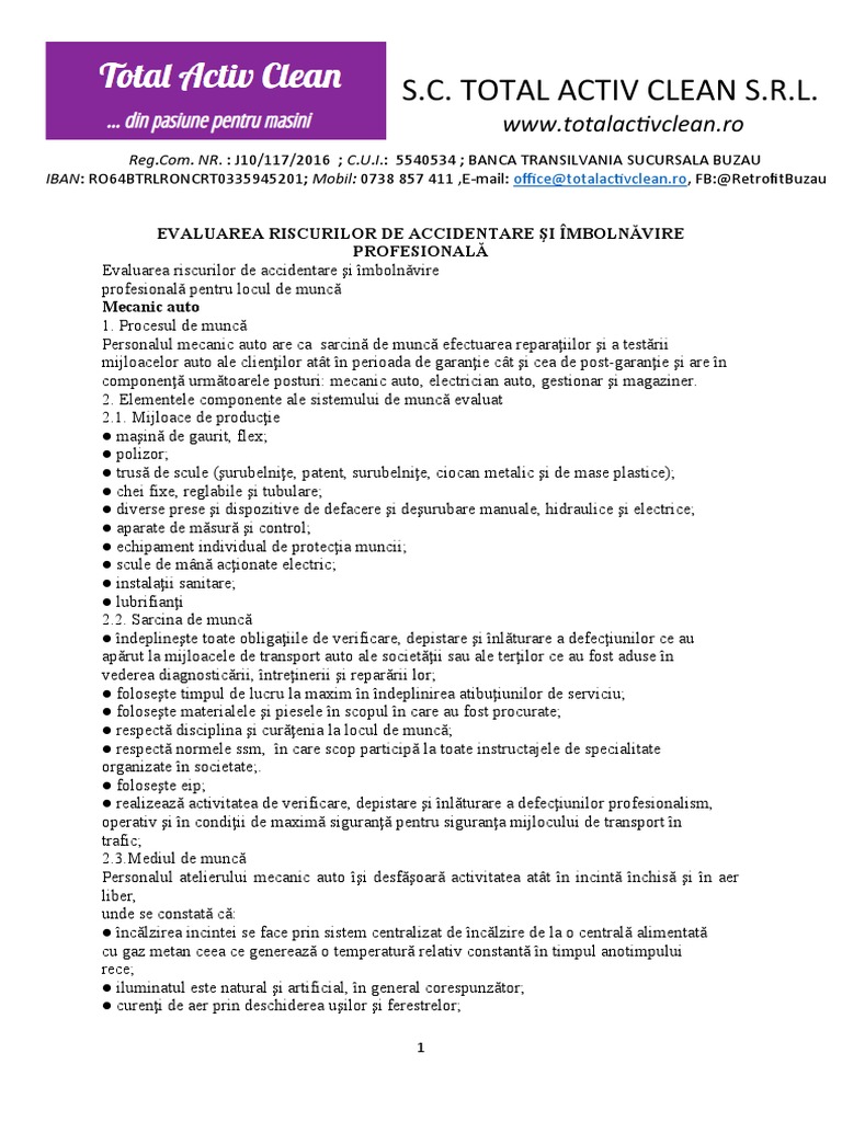 S.C. Total Activ Clean S.R.L.: WWW - Totalactivclean | PDF