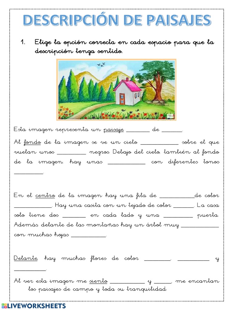 Descripción de Paisaje | PDF | Métodos y materiales de enseñanza | Arte