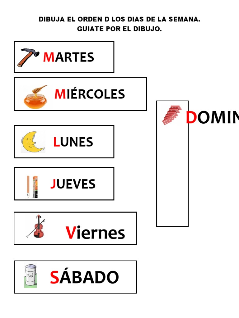 Dibuja El Orden D Los Dias de La Semana | PDF