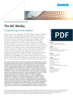 The GIC Weekly: Trough Earnings or Peak Liquidity?