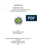 Portofolio Best Practice: "Dicovery Learning Pada Materi Recount Text Semester Ganjilajaran 2021/ 2022"