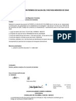 Formato Autorización Permiso de Salida Del País para Menores de Edad