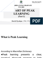 The Art of Peak Learning