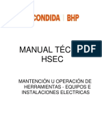 Manual Técnico Hsec: Mantención U Operación de Herramientas - Equipos E Instalaciones Electricas