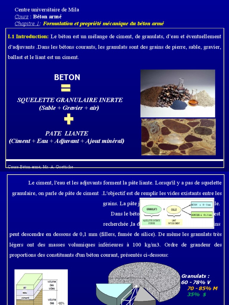 Composition du béton armé PDF Béton Béton armé — free download
