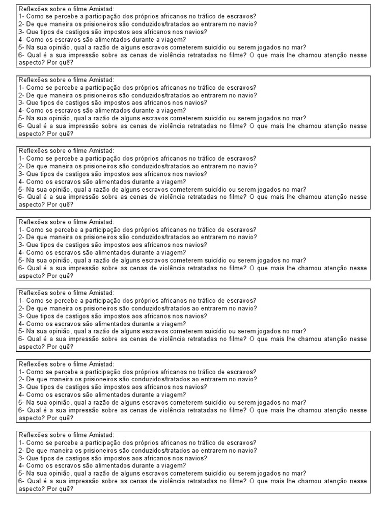 Reflexões Sobre o Filme Amistad PDF