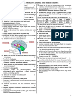 Summary 4 - Nervous System and Sense Organs