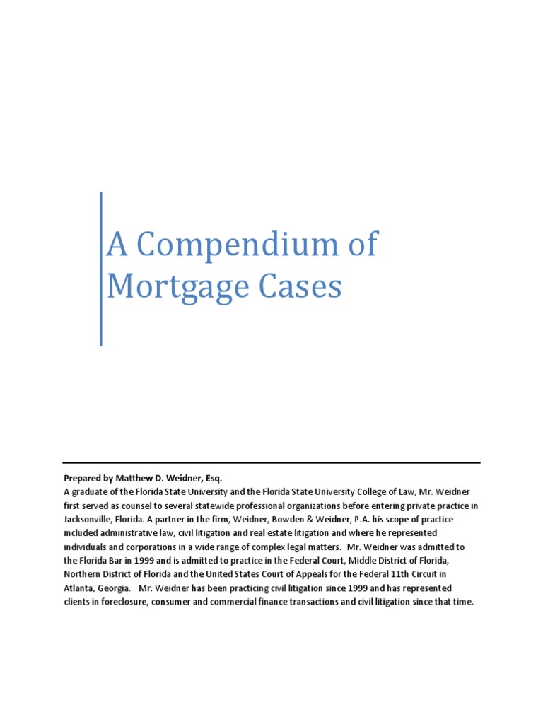A Compendium of Mortgage Cases | PDF | Mortgage Law | Foreclosure
