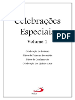 Celebrações Especiais: Celebração Do Batismo Missa Da Primeira Eucaristia Missa Da Confirmação Celebração Dos Quinze Anos