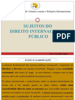 DIREITO INTERNACIONAL PÚBLICO E OS SUJEITOS