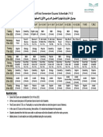 Al-Rowad International Schools End of First Semester Exams Schedule 7-12