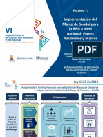 Implementación Del Marco de Sendai para La RRD A Nivel Nacional: Planes Nacionales y Marcos Legislativos