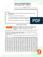 Learner's Activity Sheet: Science (Quarter III - Week 2)