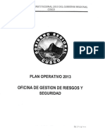 2013 Oficina de Gestion de Riesgos Y Seguridad: Plan Operativo