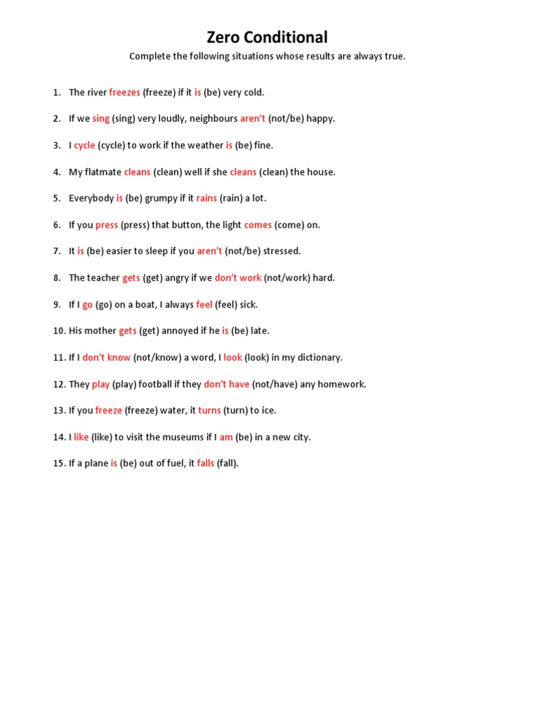 Conditional Sentences Exercise | PDF