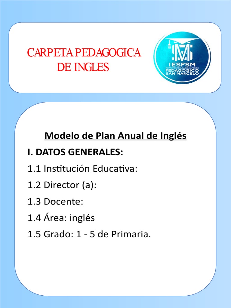 Plan Anual de Inglés Primaria | PDF