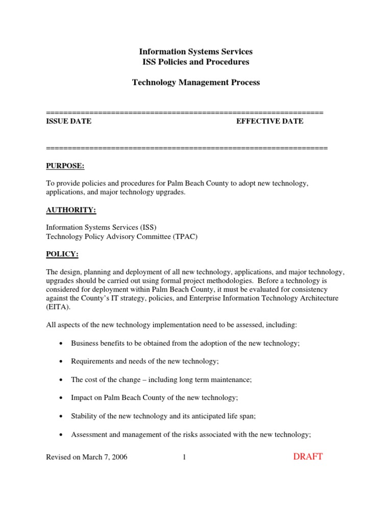 Palm Beach County Technology Adoption Policies | PDF | Business ...
