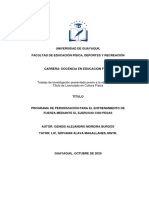 Trabajo de Investigación Presentado Previo A La Obtención de Título de Licenciado en Cultura Física