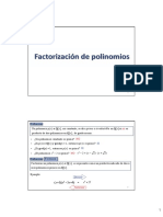 Factorización de polinomios y fracciones racionales