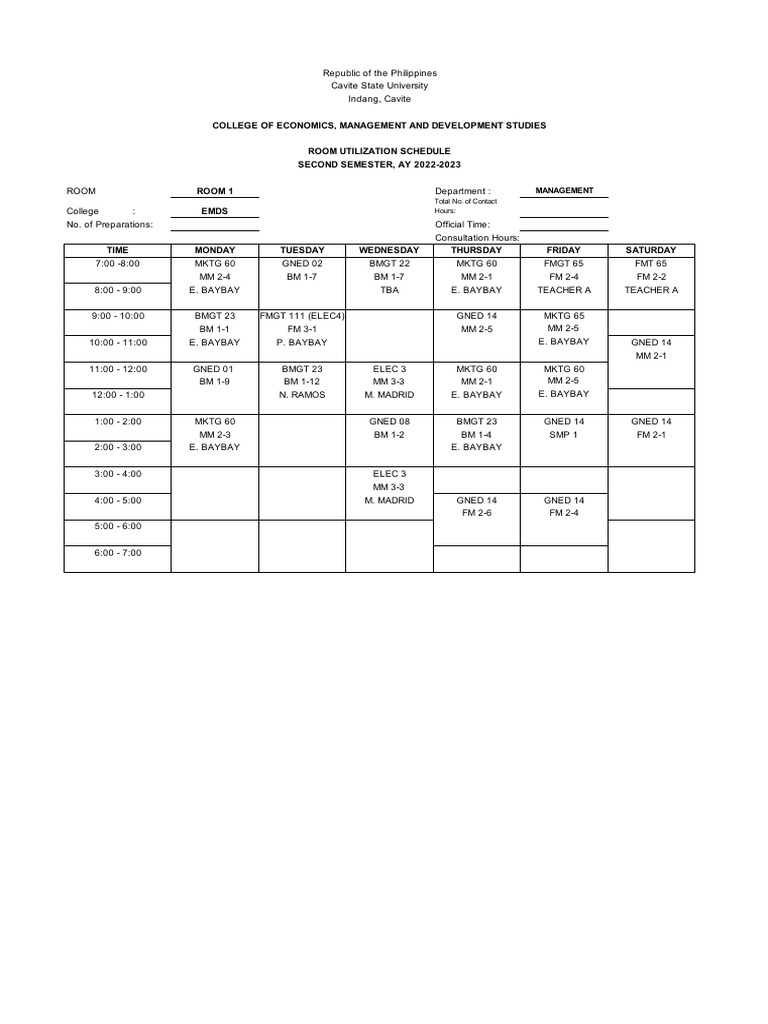 ROOM ASSIGNMENT 2nd SEM AY 2022 2023 PDF Academic Term Public