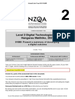 Level 2 Digital Technologies and Hangarau Matihiko, 2021: 91899 Present A Summary of Developing A Digital Outcome