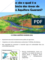 Importância das áreas de recarga do Aquífero Guarani