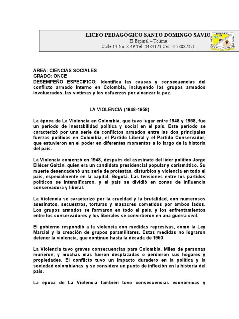 La Violencia en Colombia | PDF | Colombia | Abusos de derechos humanos