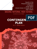 Badong NHS Contingency Plan 2022 2023