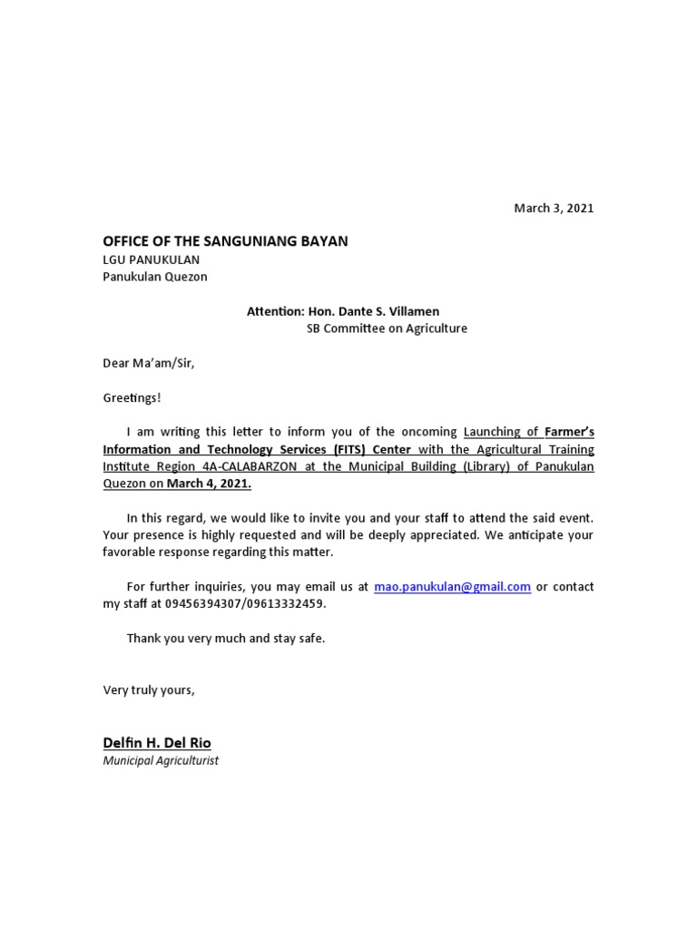 Invitation Letter PDF