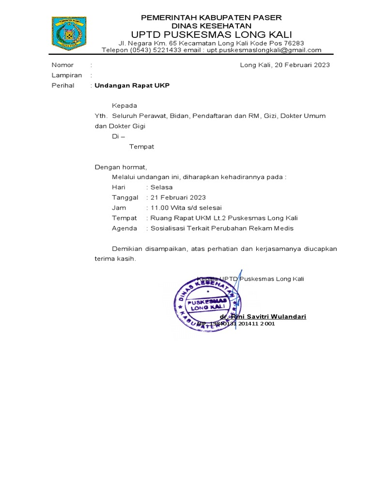 Undangan RAPAT | PDF