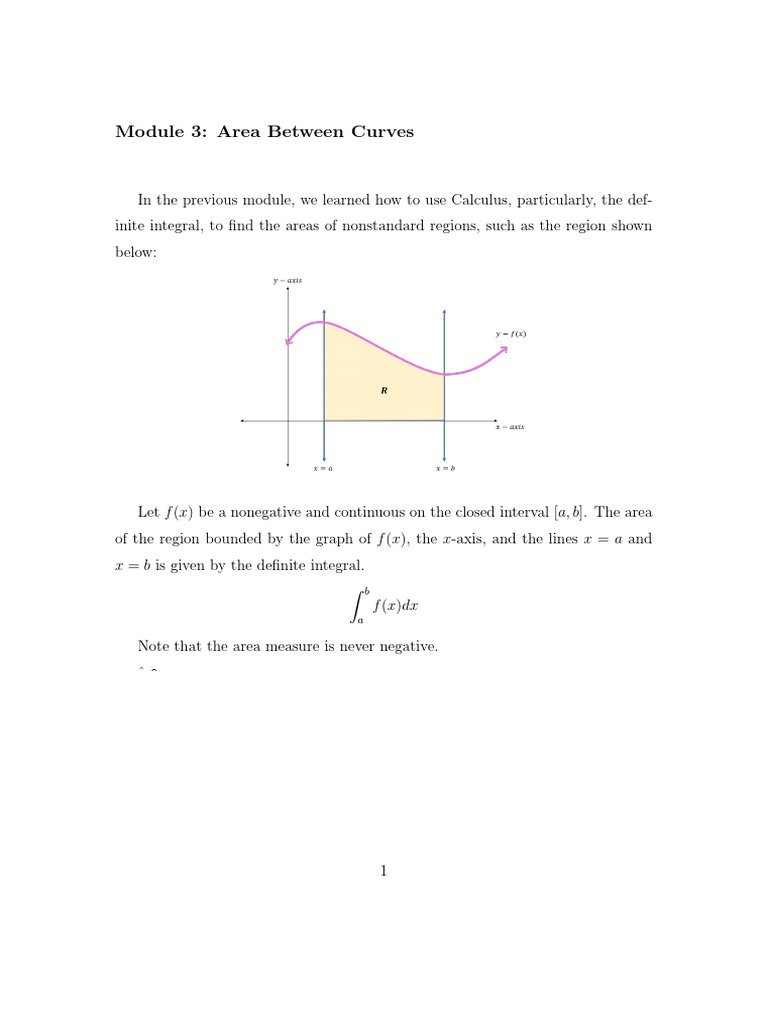 Module 3 Area Between Curves | PDF