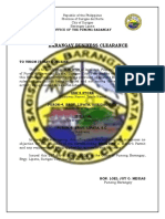 Barangay Business Clearance: To Whom It May Concern