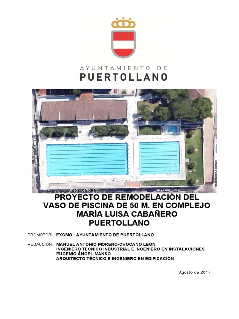 Proyecto de Ejecucin de Piscina 50 M Agosto 2017 | PDF | Hormigón | Piscina