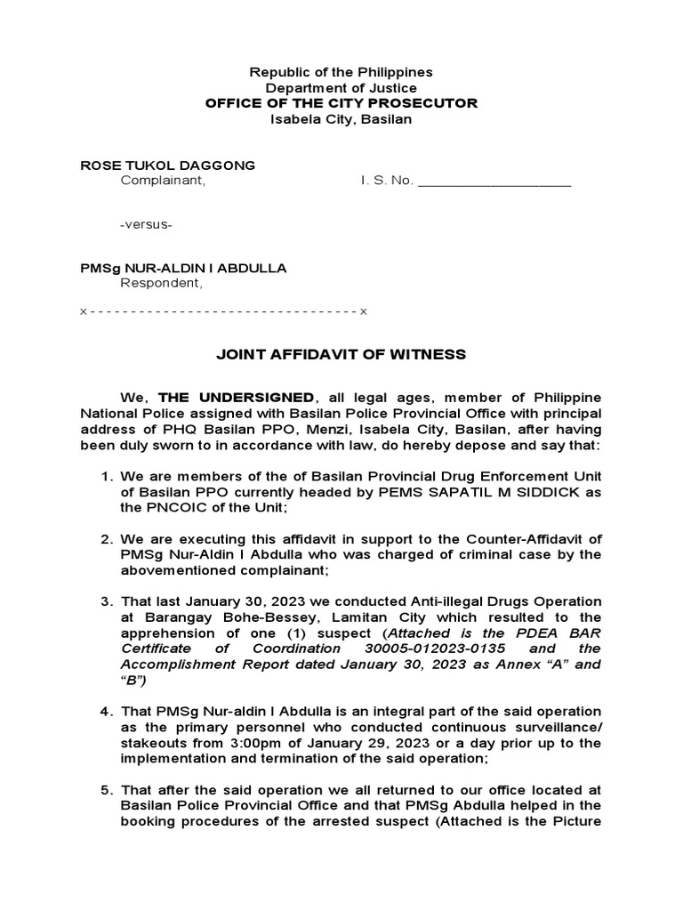 Affidavit of Witness | PDF | Affidavit | National Security