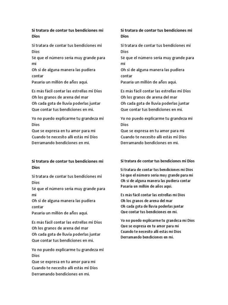 Contando tus bendiciones en Dios | PDF | Artes del Lenguaje y ...