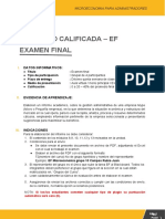 Actividad Calificada - Ef Examen Final: Datos Informativos